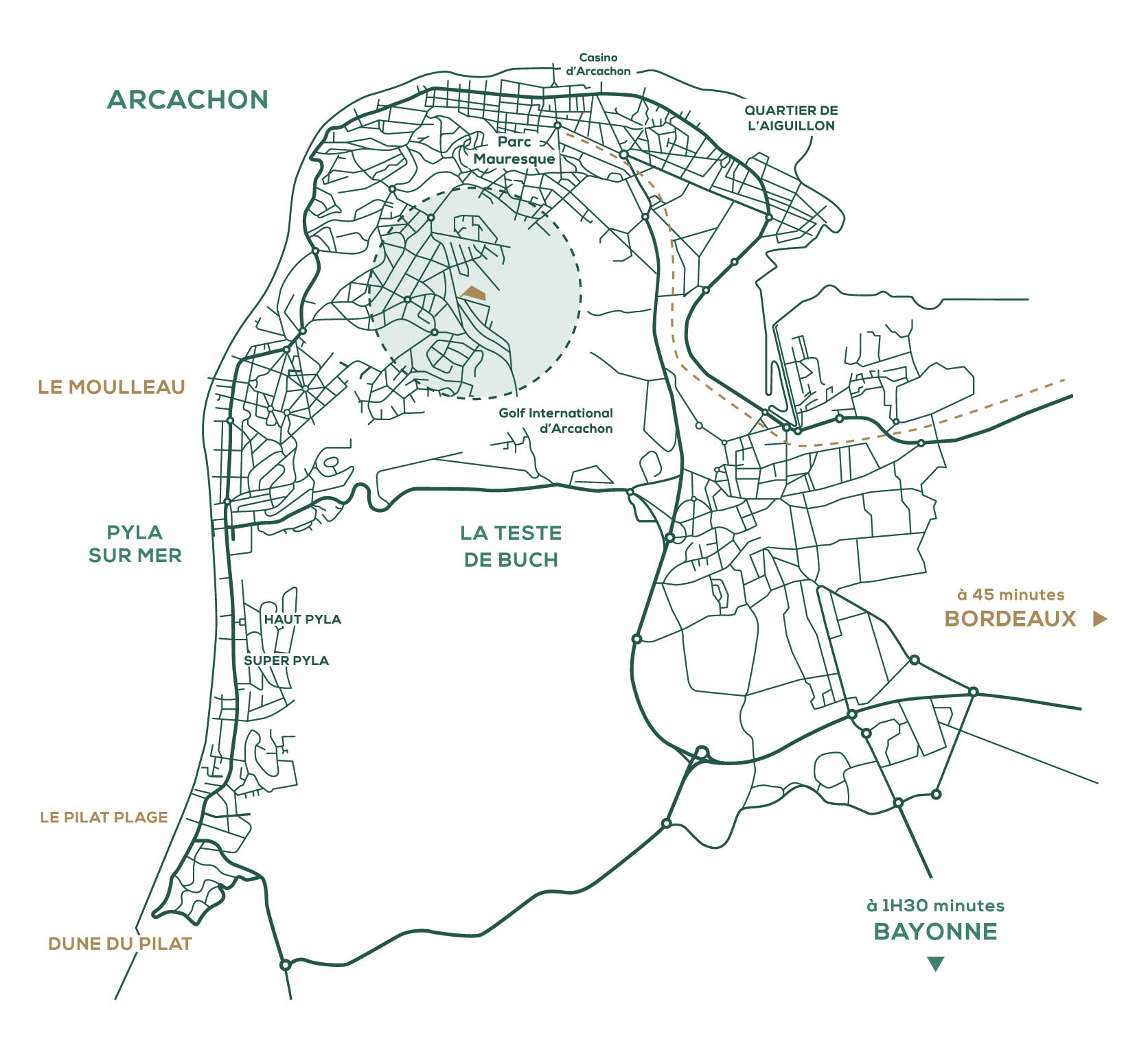 Plan Bassin Arcachon localisation Elisee Reclus